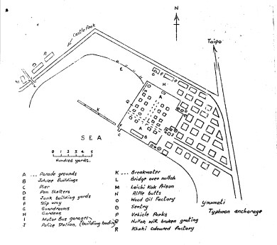 Map of Sham Shui Po camp, Hong Kong 1942