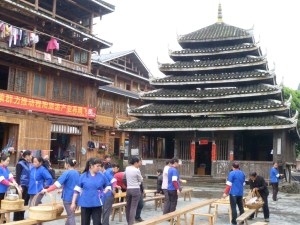 Drum tower and local banqueters